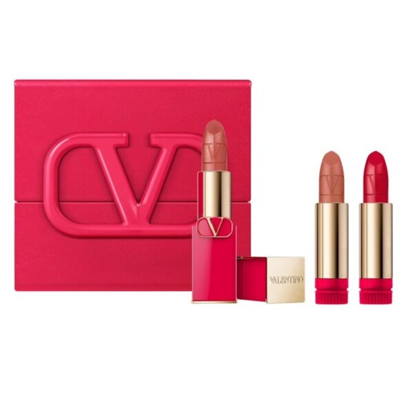 Rosso Valentino Couture Lipstick Set*w/Case ~ 3 Shades: 100R 107A 22R Refillable - Picture 7 of 14